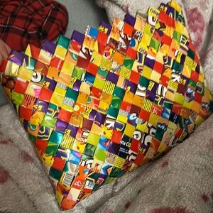 Colorful Woven Candy Wrapper Clutch